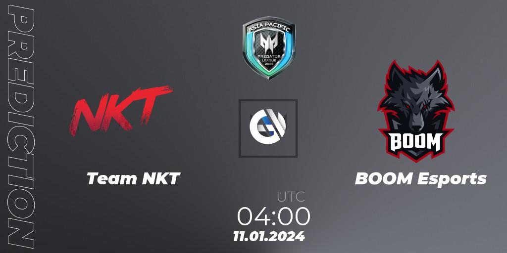 Team NKT - BOOM Esports: Maç tahminleri. 11.01.2024 at 04:00, VALORANT, Asia Pacific Predator League 2024