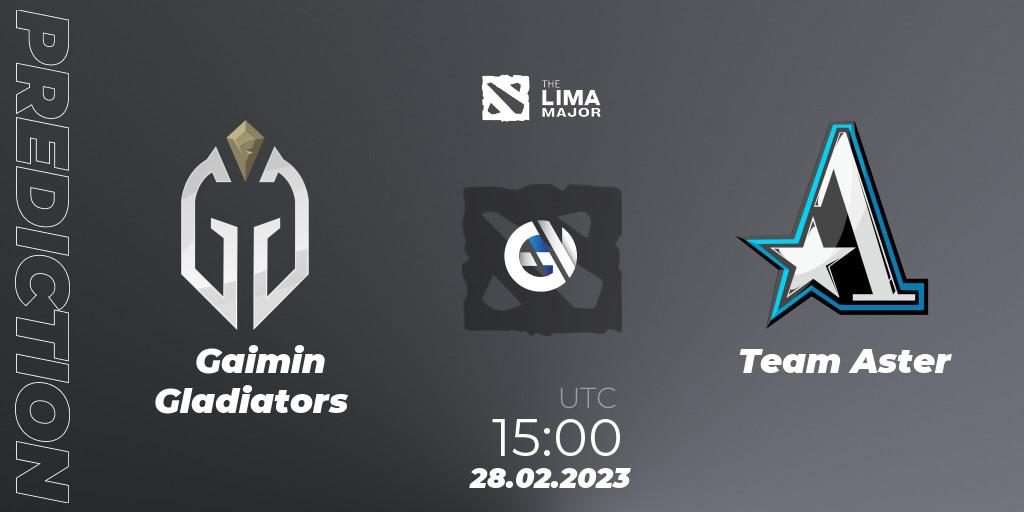Gaimin Gladiators - Team Aster: Maç tahminleri. 28.02.23, Dota 2, The Lima Major 2023