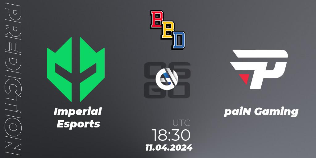 Imperial Esports - paiN Gaming: Maç tahminleri. 11.04.2024 at 16:30, Counter-Strike (CS2), BetBoom Dacha Belgrade 2024: South American Qualifier
