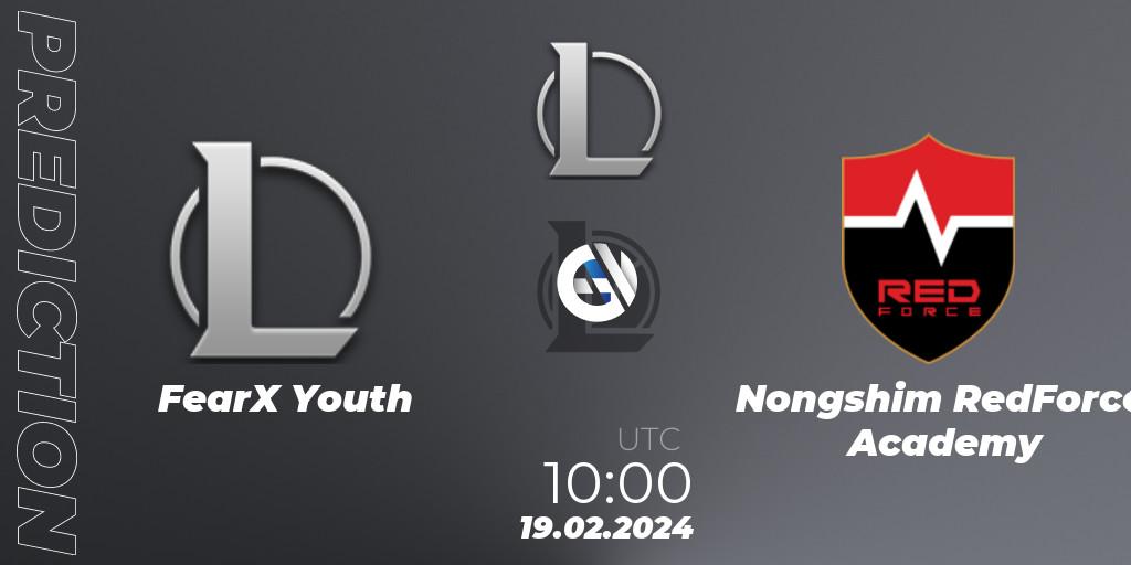 FearX Youth - Nongshim RedForce Academy: Maç tahminleri. 19.02.2024 at 10:00, LoL, LCK Challengers League 2024 Spring - Group Stage