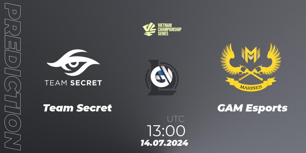 Team Secret - GAM Esports: Maç tahminleri. 03.08.2024 at 13:00, LoL, VCS Summer 2024 - Group Stage
