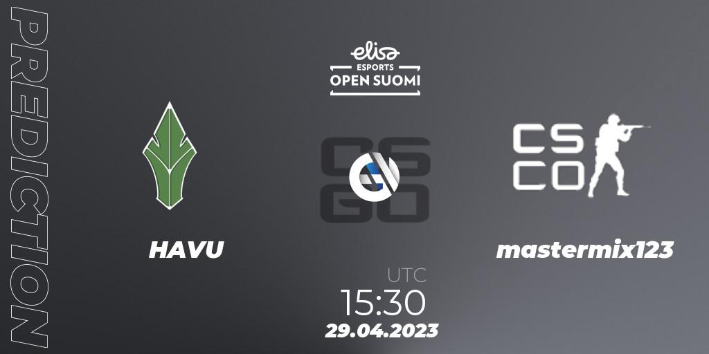 HAVU - mastermix123: Maç tahminleri. 29.04.2023 at 15:30, Counter-Strike (CS2), Elisa Open Suomi Season 5