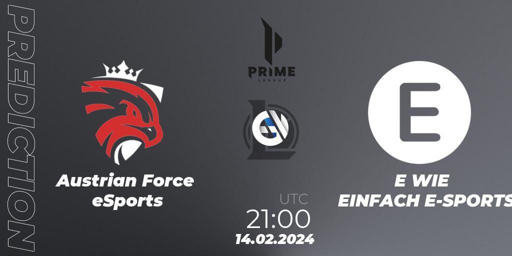 Austrian Force eSports - E WIE EINFACH E-SPORTS: Maç tahminleri. 14.02.24, LoL, Prime League Spring 2024 - Group Stage