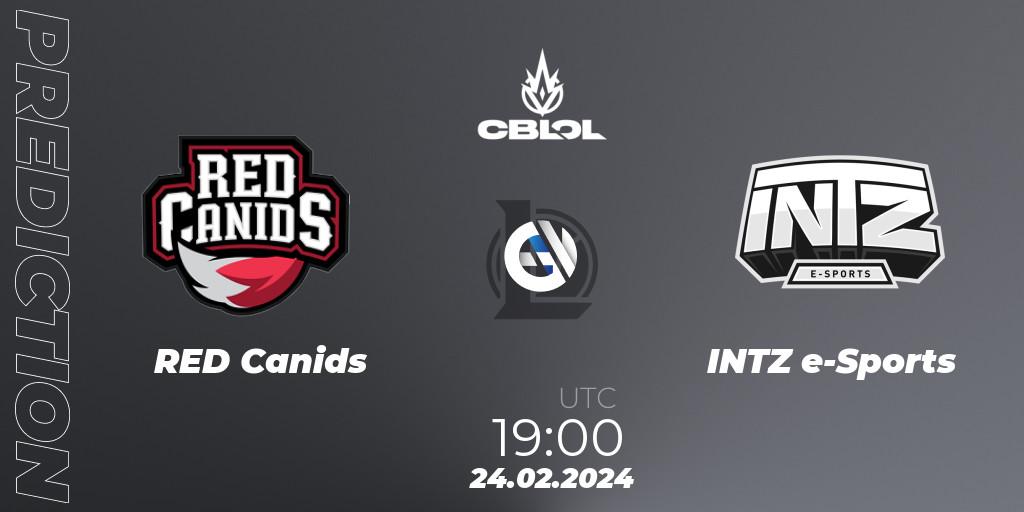 RED Canids - INTZ e-Sports: Maç tahminleri. 24.02.24, LoL, CBLOL Split 1 2024 - Group Stage