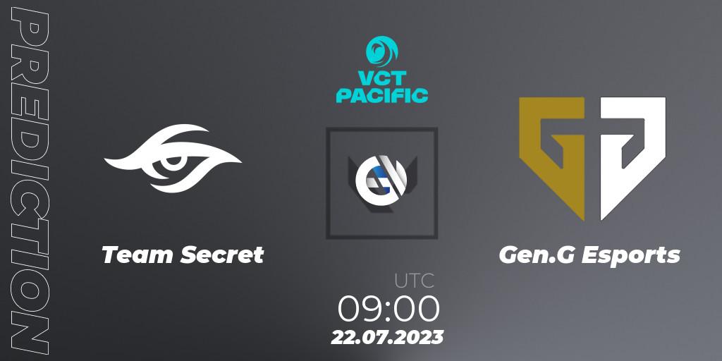 Team Secret - Gen.G Esports: Maç tahminleri. 22.07.23, VALORANT, VALORANT Champions Tour 2023: Pacific Last Chance Qualifier
