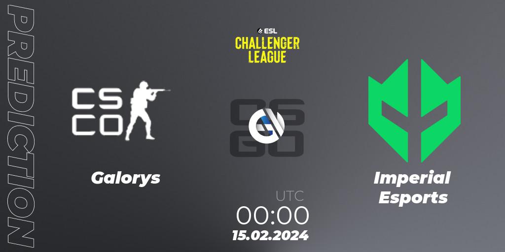 Galorys - Imperial Esports: Maç tahminleri. 16.02.2024 at 18:15, Counter-Strike (CS2), ESL Challenger League Season 47: South America
