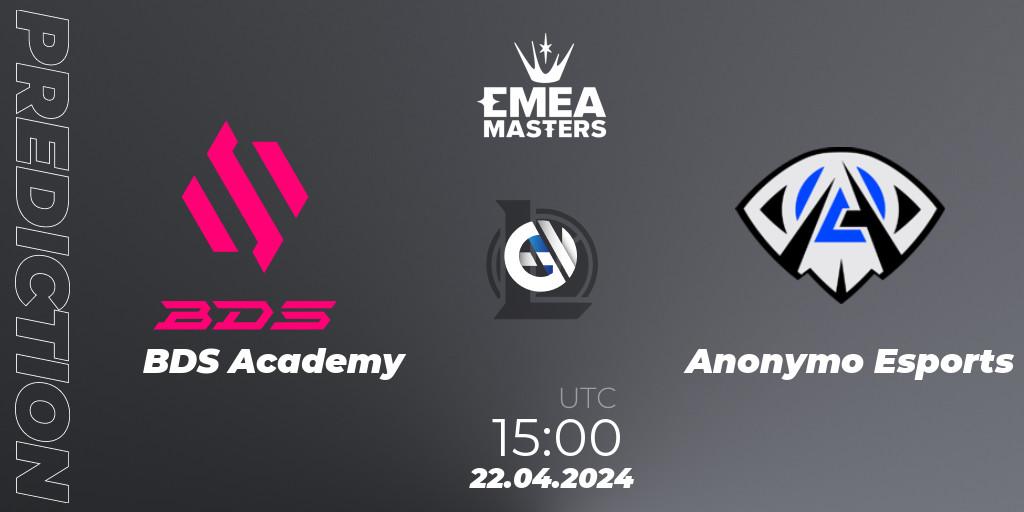 BDS Academy - Anonymo Esports: Maç tahminleri. 22.04.24, LoL, EMEA Masters Spring 2024 - Playoffs
