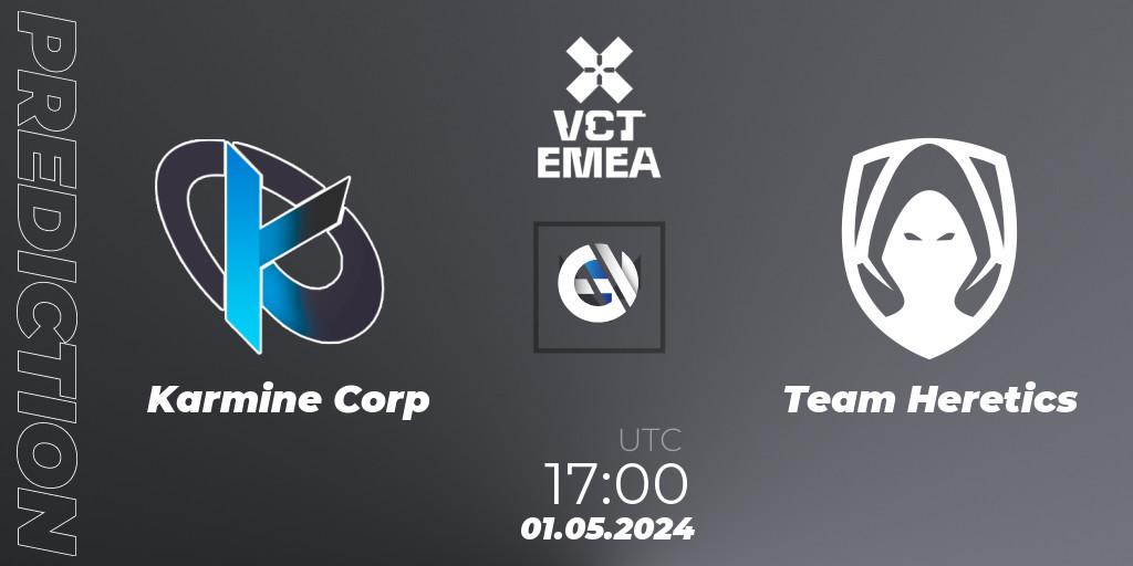 Karmine Corp - Team Heretics: Maç tahminleri. 01.05.24, VALORANT, VALORANT Champions Tour 2024: EMEA League - Stage 1 - Group Stage