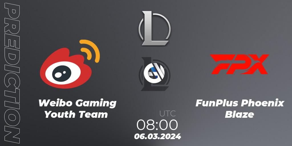 Weibo Gaming Youth Team - FunPlus Phoenix Blaze: Maç tahminleri. 06.03.2024 at 08:00, LoL, LDL 2024 - Stage 1