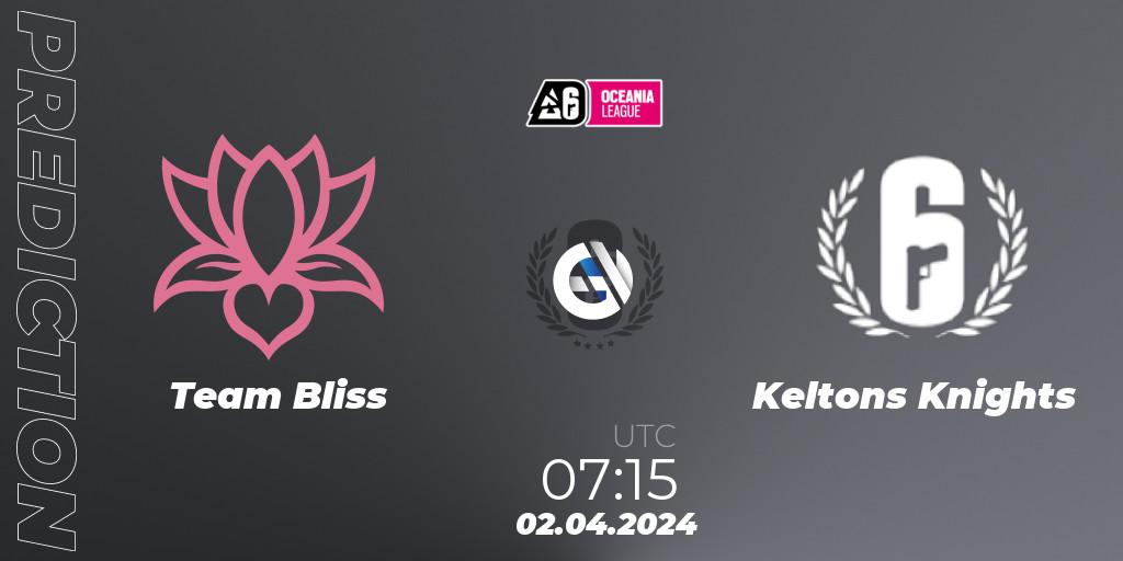 Team Bliss - Keltons Knights: Maç tahminleri. 02.04.24, Rainbow Six, Oceania League 2024 - Stage 1