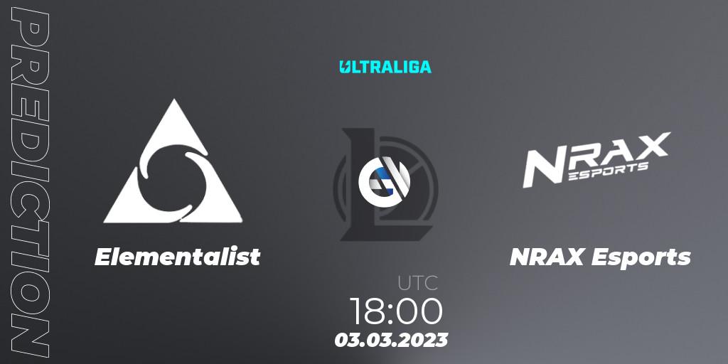 Elementalist - NRAX Esports: Maç tahminleri. 03.03.2023 at 18:00, LoL, Ultraliga 2nd Division Season 6