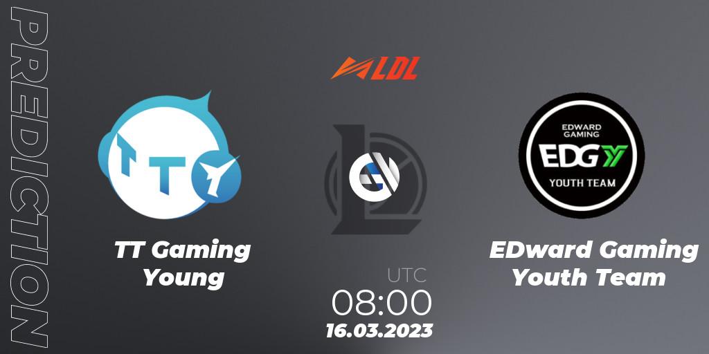 TT Gaming Young - EDward Gaming Youth Team: Maç tahminleri. 16.03.2023 at 08:00, LoL, LDL 2023 - Regular Season