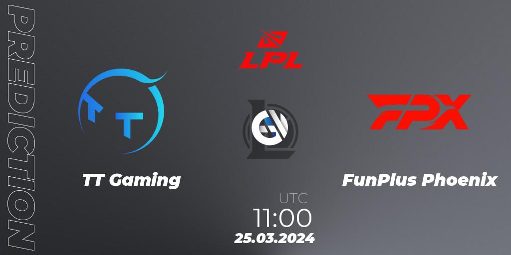 TT Gaming - FunPlus Phoenix: Maç tahminleri. 25.03.24, LoL, LPL Spring 2024 - Group Stage