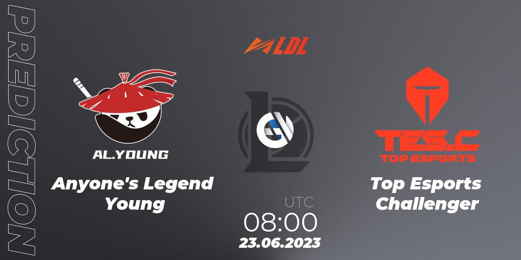 Anyone's Legend Young - Top Esports Challenger: Maç tahminleri. 23.06.2023 at 09:00, LoL, LDL 2023 - Regular Season - Stage 3