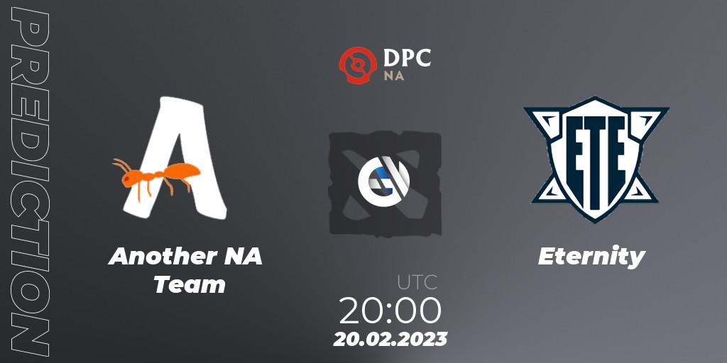 Another NA Team - Eternity: Maç tahminleri. 20.02.2023 at 19:59, Dota 2, DPC 2022/2023 Winter Tour 1: NA Division II (Lower)