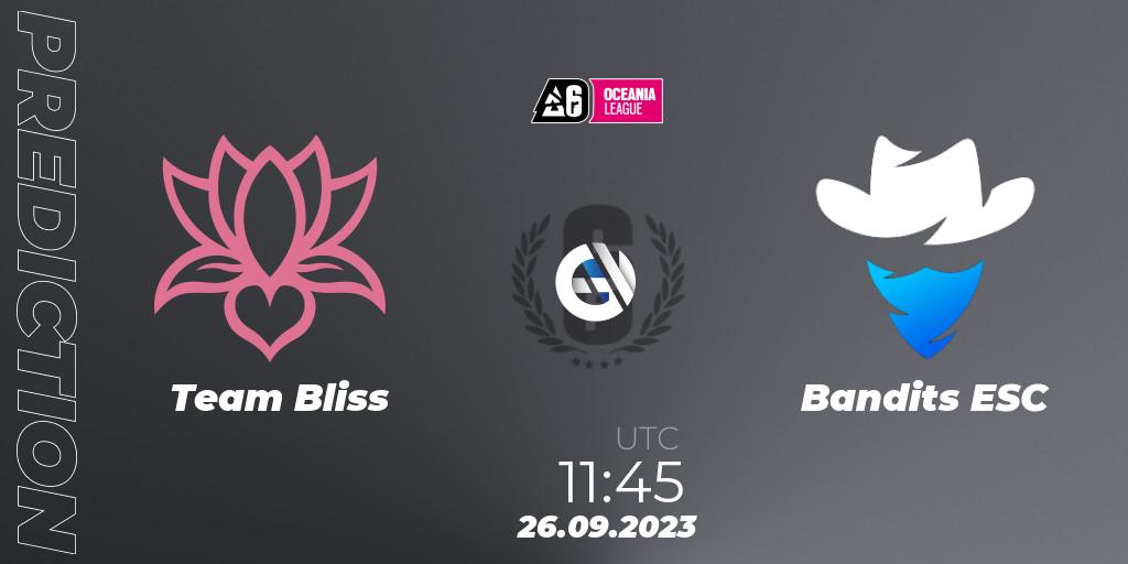 Team Bliss - Bandits ESC: Maç tahminleri. 26.09.2023 at 11:45, Rainbow Six, Oceania League 2023 - Stage 2