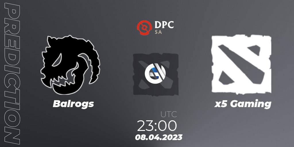 Balrogs - x5 Gaming: Maç tahminleri. 08.04.2023 at 23:40, Dota 2, DPC 2023 Tour 2: SA Division II (Lower)