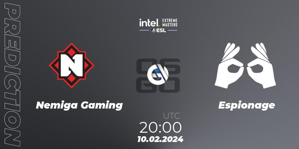 Nemiga Gaming - Espionage: Maç tahminleri. 10.02.2024 at 20:00, Counter-Strike (CS2), Intel Extreme Masters China 2024: European Closed Qualifier