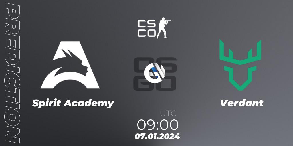 Spirit Academy - Verdant: Maç tahminleri. 07.01.24, CS2 (CS:GO), European Pro League Season 14: Division 2