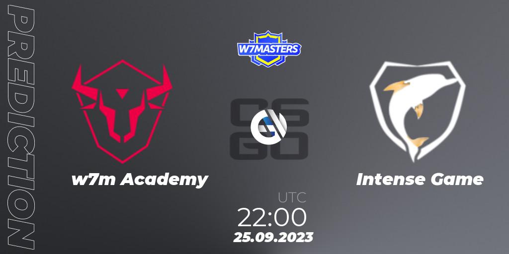 w7m Academy - Intense Game: Maç tahminleri. 25.09.2023 at 22:00, Counter-Strike (CS2), W7Masters