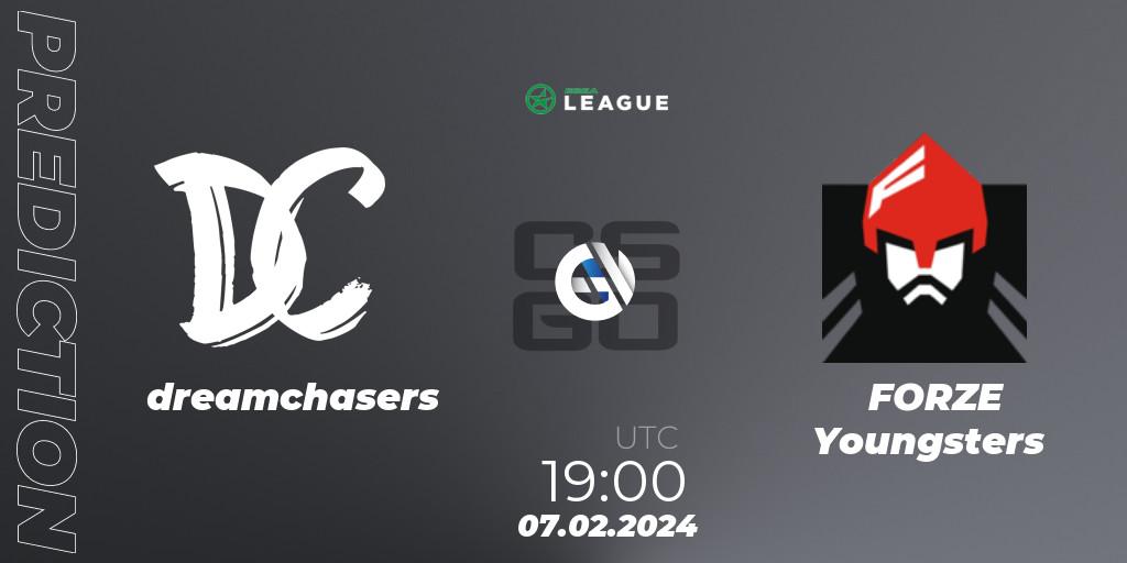 dreamchasers - FORZE Youngsters: Maç tahminleri. 07.02.2024 at 19:00, Counter-Strike (CS2), ESEA Season 48: Advanced Division - Europe