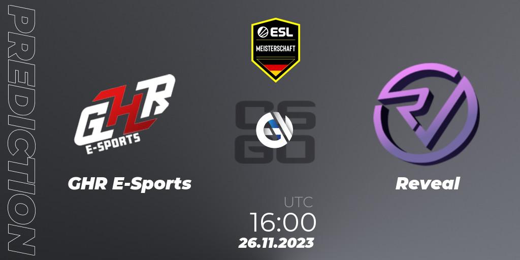 GHR E-Sports - Reveal: Maç tahminleri. 26.11.23, CS2 (CS:GO), ESL Meisterschaft: Autumn 2023