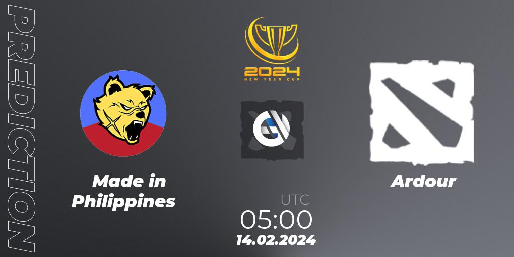 Made in Philippines - Ardour: Maç tahminleri. 14.02.2024 at 05:00, Dota 2, New Year Cup 2024