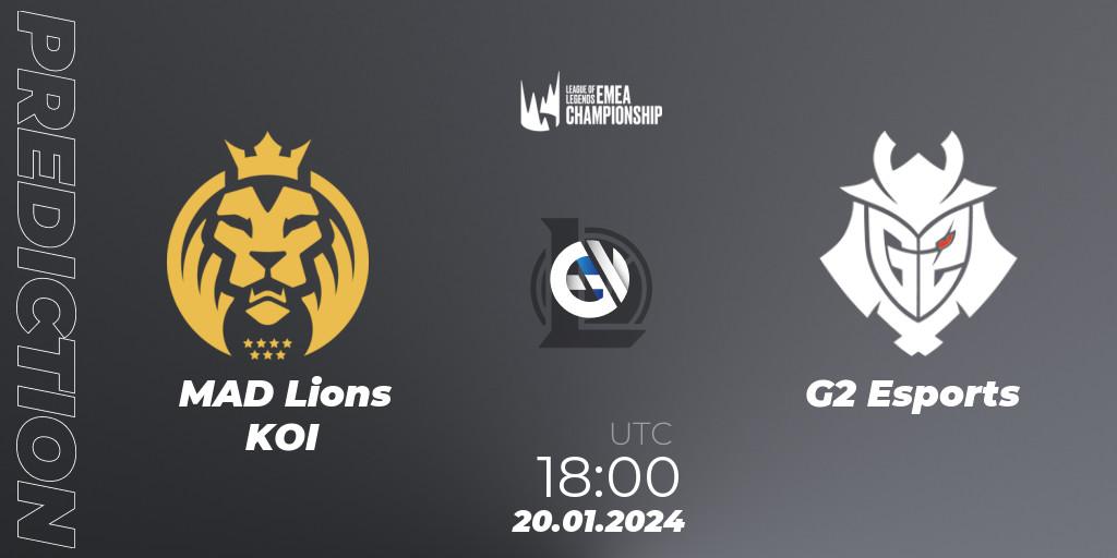 MAD Lions KOI - G2 Esports: Maç tahminleri. 20.01.24, LoL, LEC Winter 2024 - Regular Season