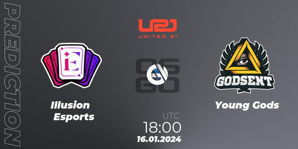 Illusion Esports - Young Gods: Maç tahminleri. 16.01.2024 at 18:00, Counter-Strike (CS2), United21 Season 10: Division 2
