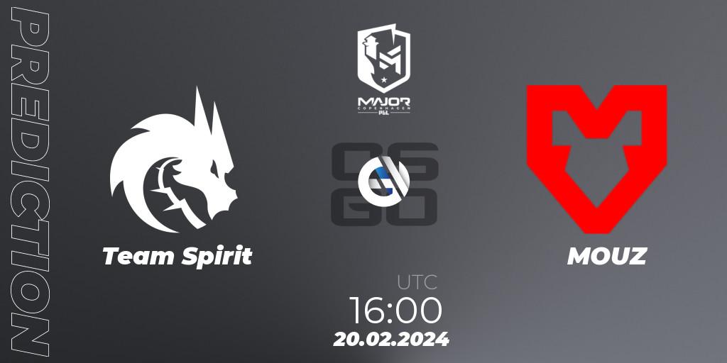 Team Spirit - MOUZ: Maç tahminleri. 20.02.2024 at 16:25, Counter-Strike (CS2), PGL CS2 Major Copenhagen 2024: European RMR B