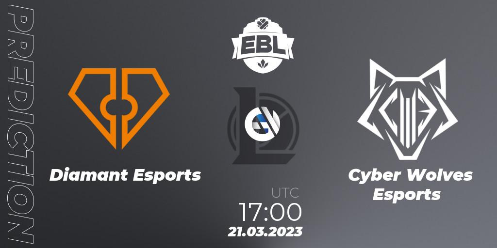 Diamant Esports - Cyber Wolves Esports: Maç tahminleri. 21.03.2023 at 17:00, LoL, EBL Season 12 - Playoffs
