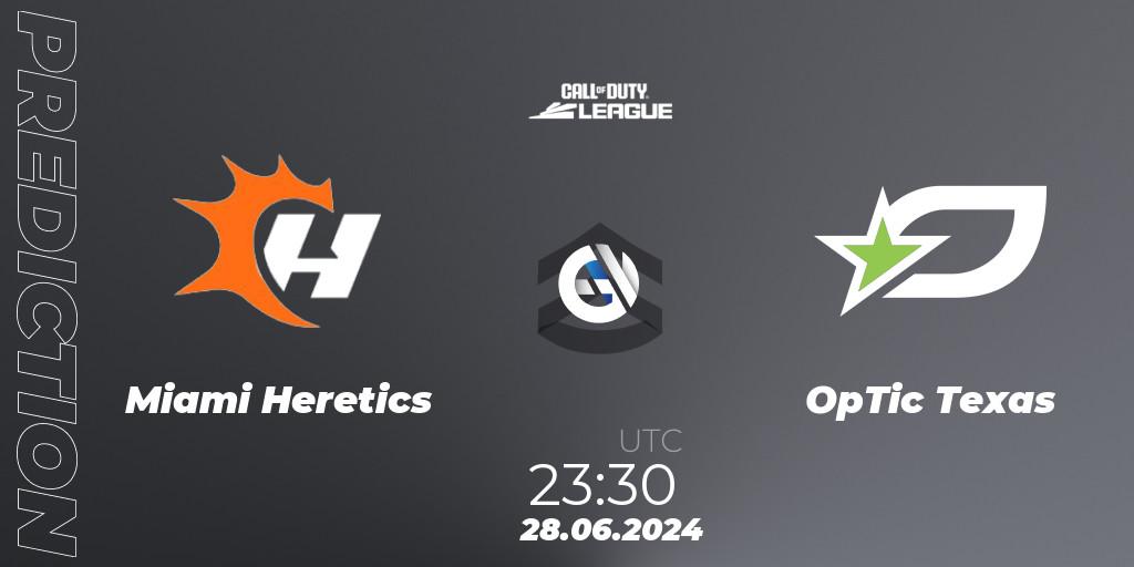Miami Heretics - OpTic Texas: Maç tahminleri. 28.06.2024 at 23:30, Call of Duty, Call of Duty League 2024: Stage 4 Major