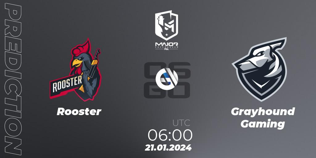 Rooster - Grayhound Gaming: Maç tahminleri. 21.01.2024 at 06:00, Counter-Strike (CS2), PGL CS2 Major Copenhagen 2024 Oceania RMR Closed Qualifier