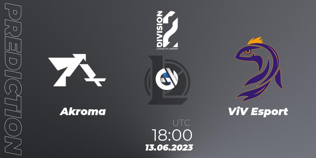 Akroma - ViV Esport: Maç tahminleri. 13.06.23, LoL, LFL Division 2 Summer 2023 - Group Stage