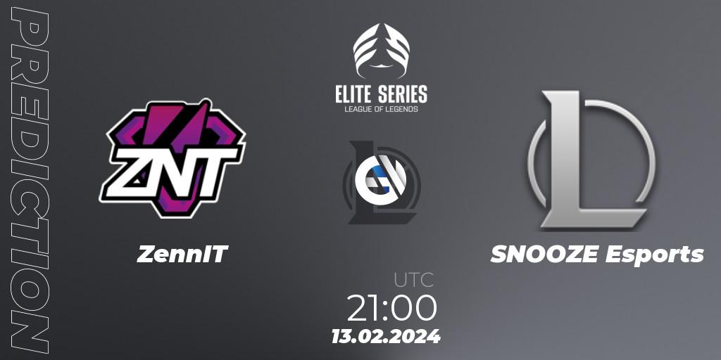 ZennIT - SNOOZE Esports: Maç tahminleri. 13.02.24, LoL, Elite Series Spring 2024