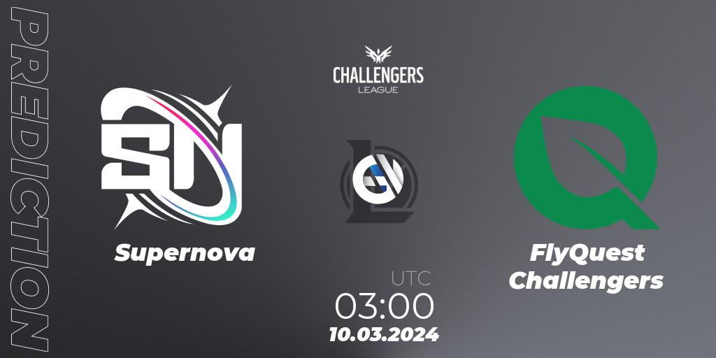 Supernova - FlyQuest Challengers: Maç tahminleri. 10.03.2024 at 03:00, LoL, NACL 2024 Spring - Group Stage