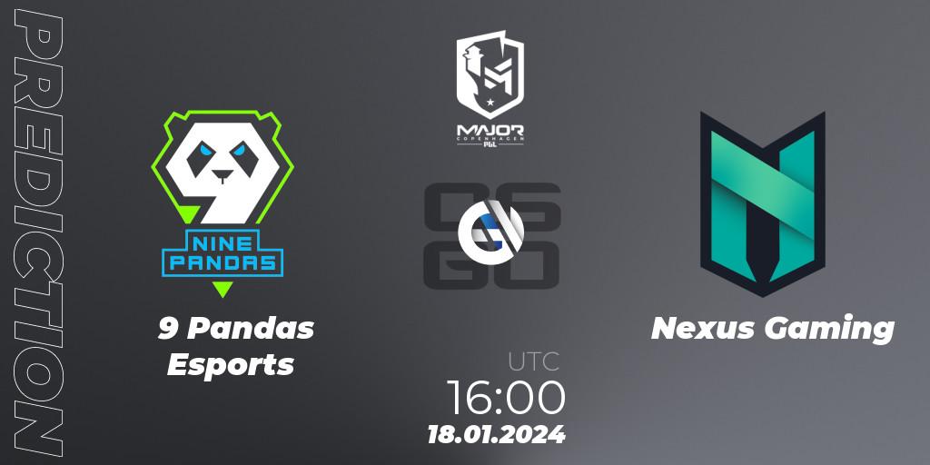 9 Pandas Esports - Nexus Gaming: Maç tahminleri. 18.01.2024 at 16:15, Counter-Strike (CS2), PGL CS2 Major Copenhagen 2024 Europe RMR Closed Qualifier