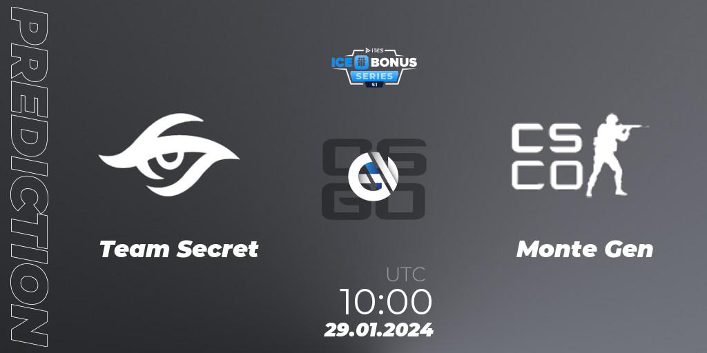 Team Secret - Monte Gen: Maç tahminleri. 29.01.2024 at 10:00, Counter-Strike (CS2), IceBonus Series #1