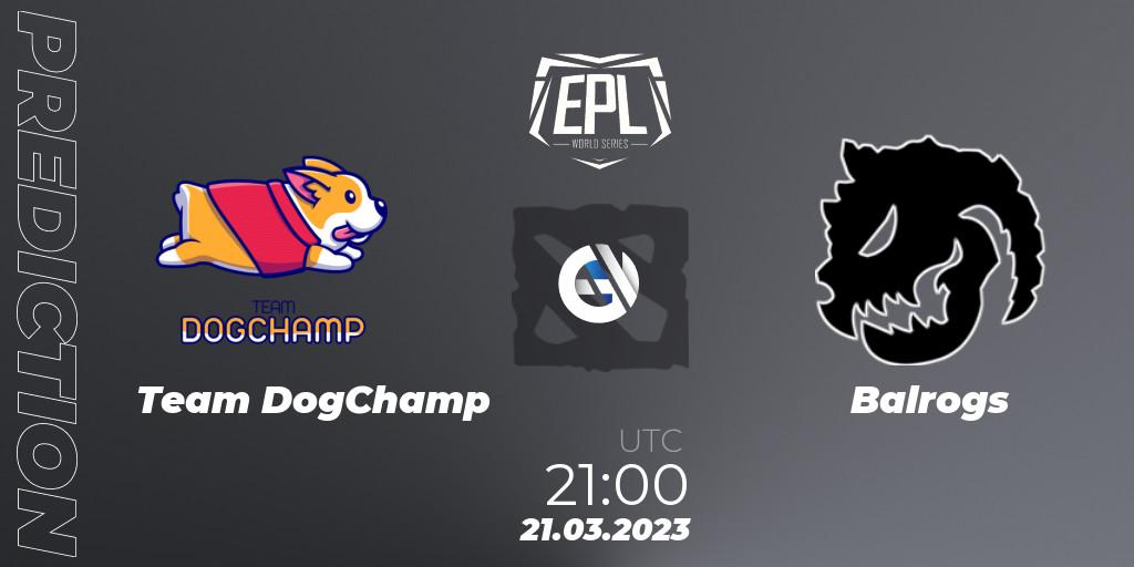 Team DogChamp - Balrogs: Maç tahminleri. 21.03.2023 at 21:01, Dota 2, European Pro League World Series America Season 4