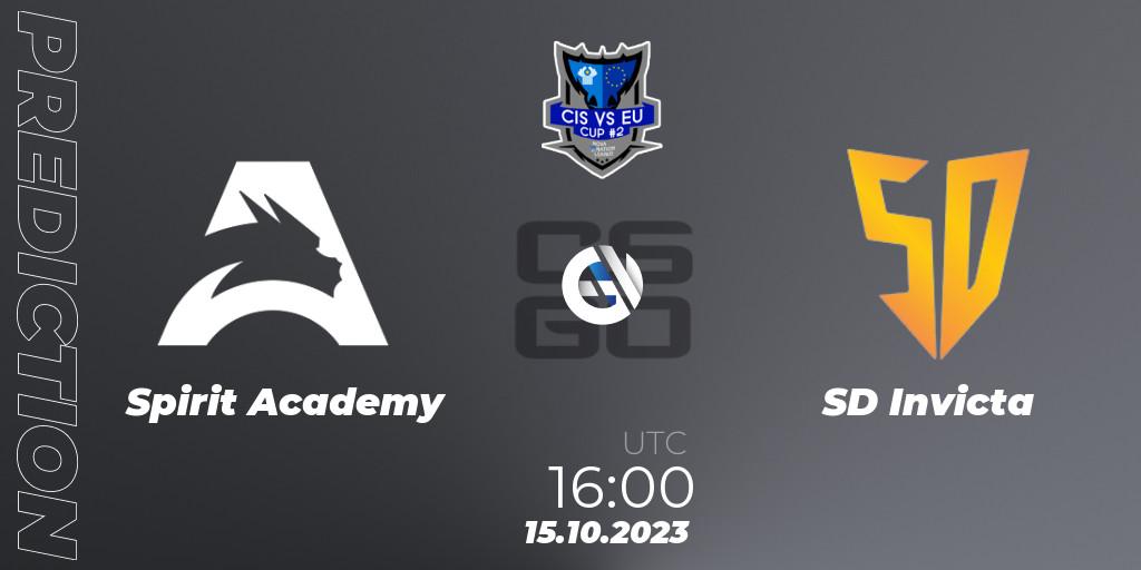 Spirit Academy - SD Invicta: Maç tahminleri. 15.10.2023 at 16:00, Counter-Strike (CS2), Nova Nation League: CIS vs EU Cup #2