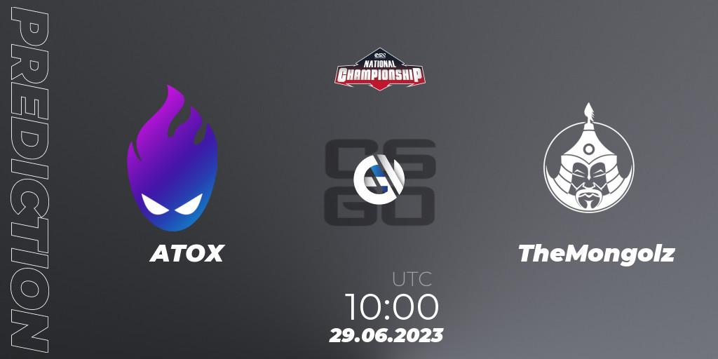 ATOX - TheMongolz: Maç tahminleri. 29.06.23, CS2 (CS:GO), ESN National Championship 2023