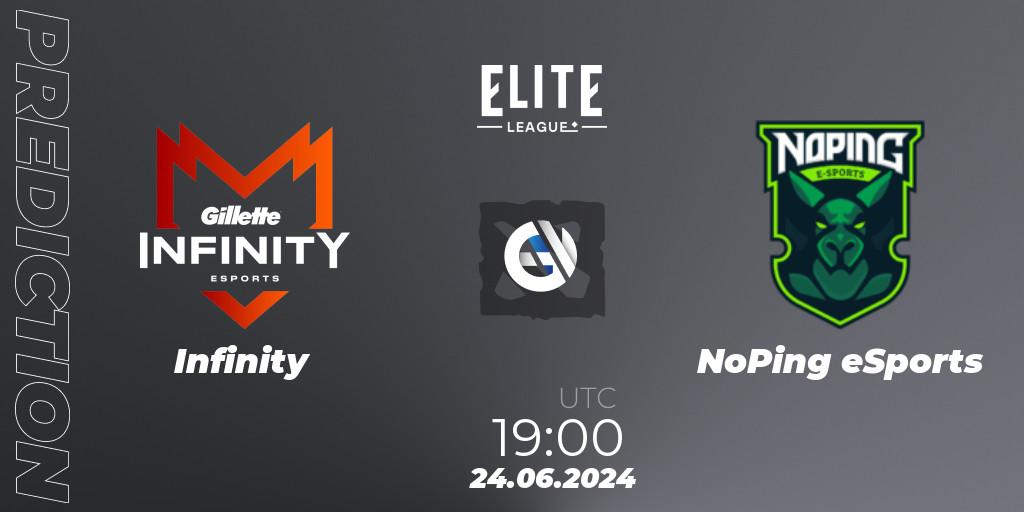 Infinity - NoPing eSports: Maç tahminleri. 24.06.2024 at 18:00, Dota 2, Elite League Season 2: South America Closed Qualifier