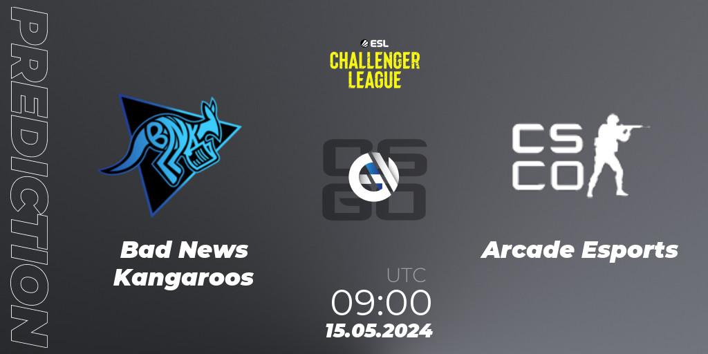 Bad News Kangaroos - Arcade Esports: Maç tahminleri. 15.05.2024 at 09:00, Counter-Strike (CS2), ESL Challenger League Season 47: Oceania