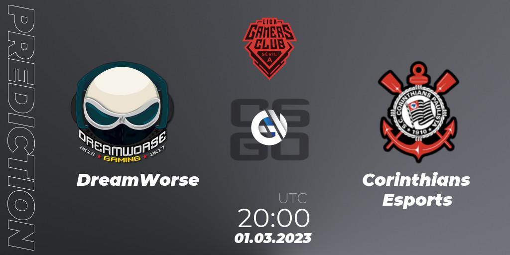 DreamWorse - Corinthians Esports: Maç tahminleri. 01.03.2023 at 20:00, Counter-Strike (CS2), Gamers Club Liga Série A: February 2023