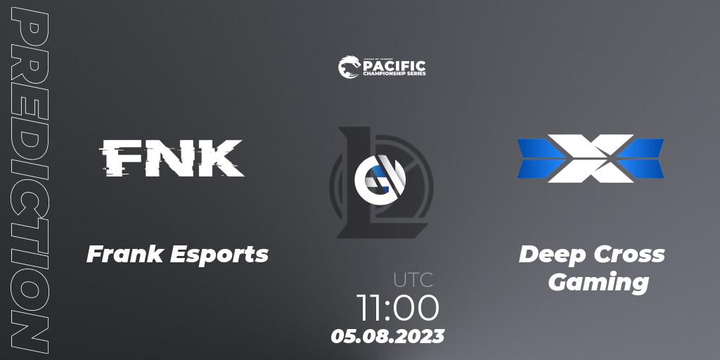 Frank Esports - Deep Cross Gaming: Maç tahminleri. 06.08.2023 at 11:00, LoL, PACIFIC Championship series Group Stage