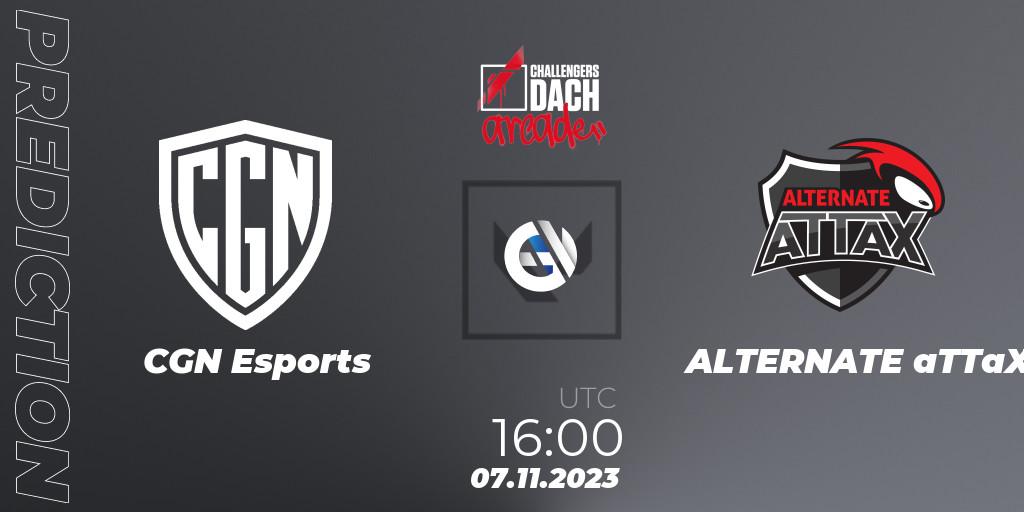 CGN Esports - ALTERNATE aTTaX: Maç tahminleri. 07.11.2023 at 16:00, VALORANT, VALORANT Challengers 2023 DACH: Arcade