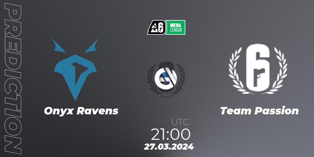 Onyx Ravens - Team Passion: Maç tahminleri. 27.03.2024 at 21:00, Rainbow Six, MENA League 2024 - Stage 1