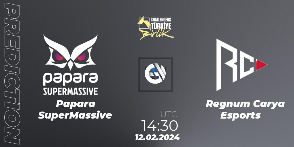 Papara SuperMassive - Regnum Carya Esports: Maç tahminleri. 12.02.2024 at 14:40, VALORANT, VALORANT Challengers 2024 Turkey: Birlik Split 1
