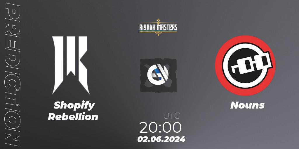 Shopify Rebellion - Nouns: Maç tahminleri. 02.06.2024 at 20:20, Dota 2, Riyadh Masters 2024: North America Closed Qualifier