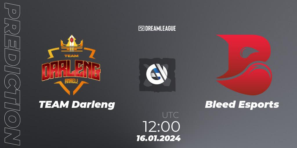 TEAM Darleng - Bleed Esports: Maç tahminleri. 16.01.2024 at 12:01, Dota 2, DreamLeague Season 22: Southeast Asia Closed Qualifier